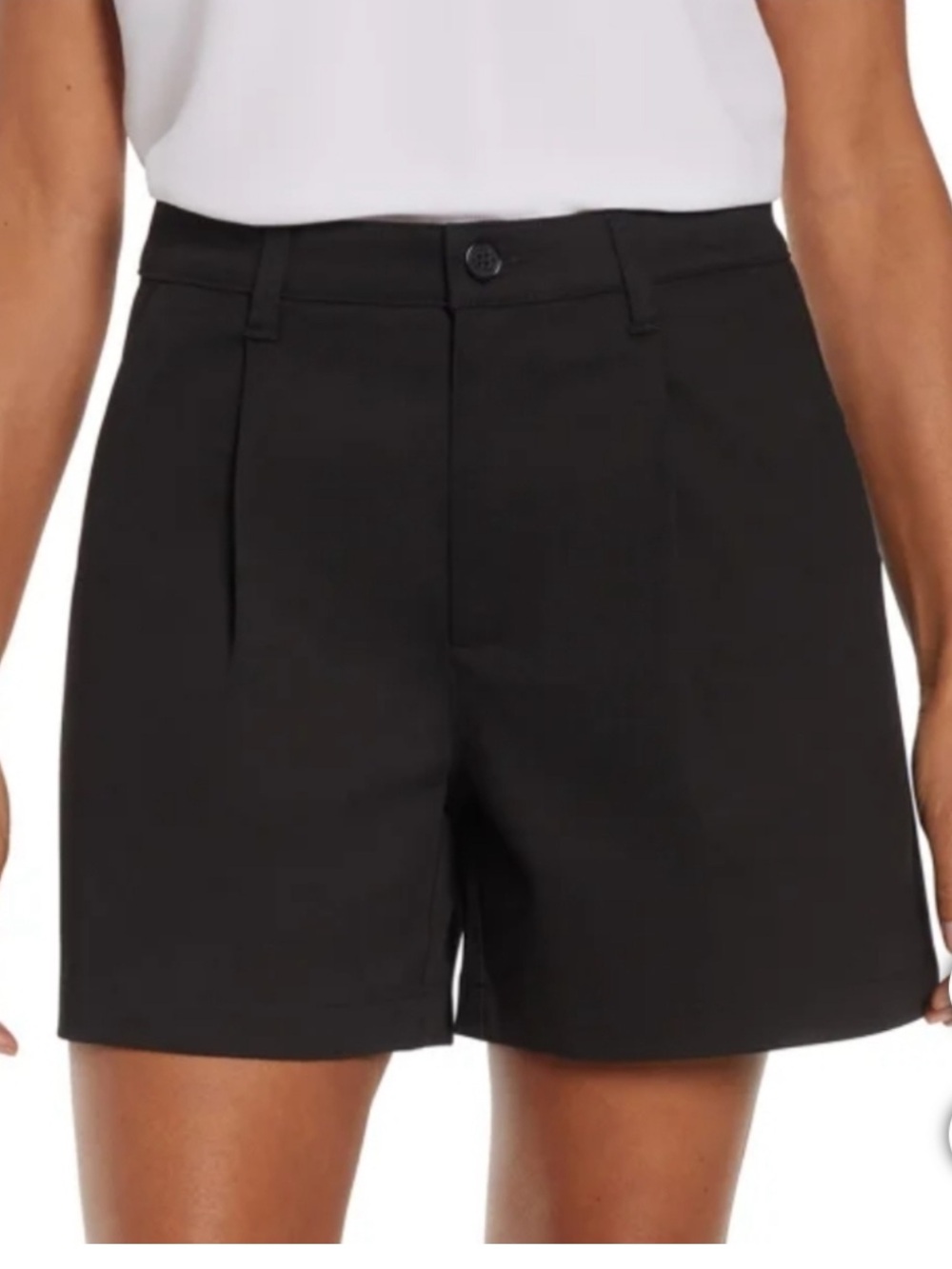 NWT Banana Republic Black Tailored High-Rise Pleated Front 5” Bermuda Shorts
